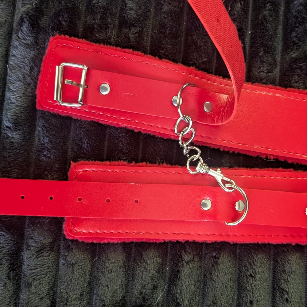 Vibrant Red Leather Belt with Metal Hardware